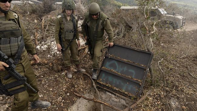 The entrance to a Hezbollah tunnel discovered close to a UN peacekeeping base in southern Lebanon. Picture: Getty Images