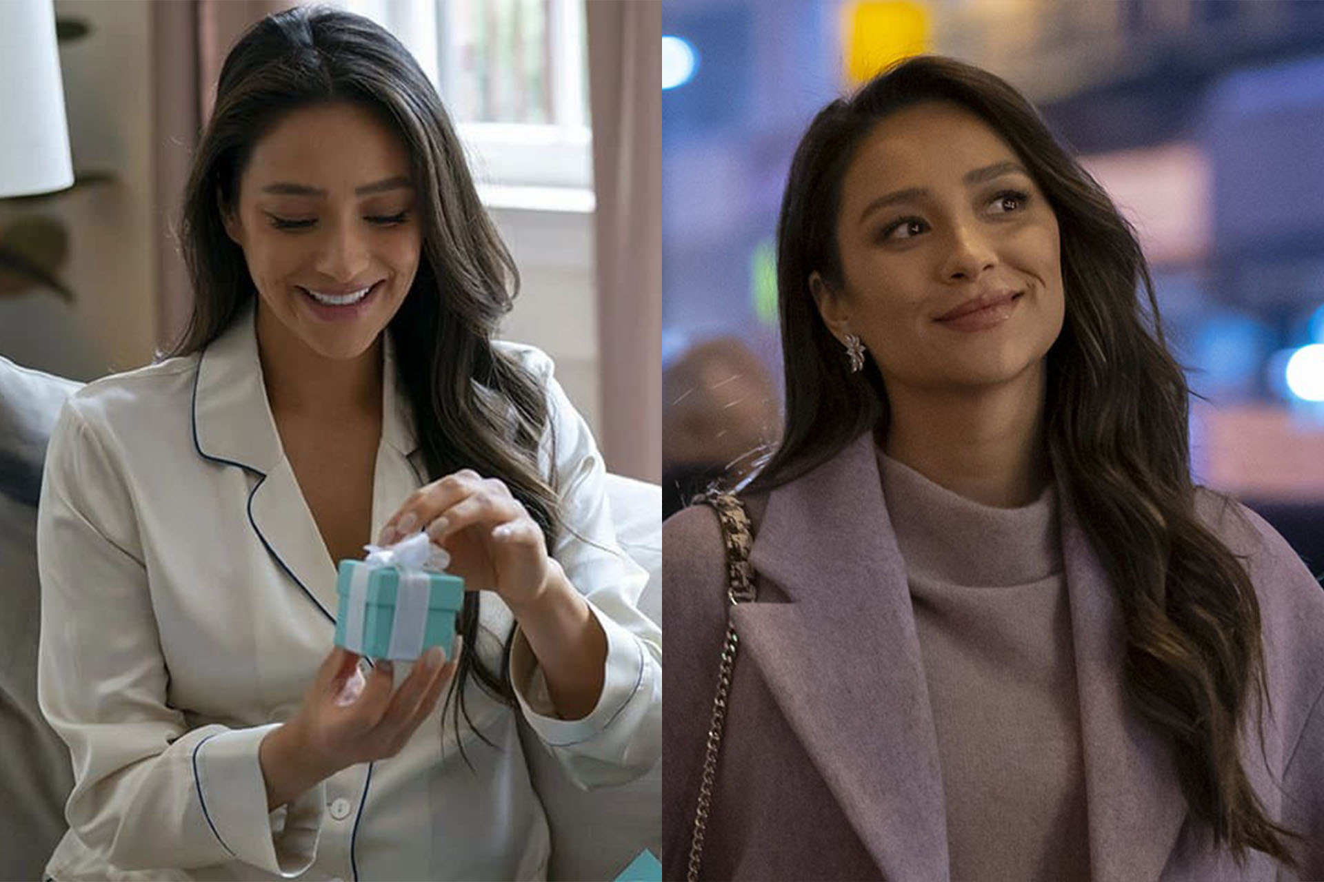 <p><em>Image credits: Amazon MGM Studios</em></p><h3>Shay Mitchell in&nbsp;<em>Something from Tiffany&rsquo;s&nbsp;</em>(2022)</h3><p>Shay Mitchell might not have a huge role in this modern Christmas flick, nor does she "get the guy" at the end of it, but her elegant and luxurious wardrobe had us from hello. Effusing typical New York contemporary glamour, Mitchell's stylish character Vanessa wears silk pyjama sets, cashmere sweaters and coats, knee-high leather boots and a slouchy white turtleneck jumper that the quiet luxury crowds would swoon over. Along with a number of incredibly chic designer bags and those soft, sweeping waves in her hair at all times, Mitchell wears Vanessa's amazing wardrobe like it was made for her.</p>