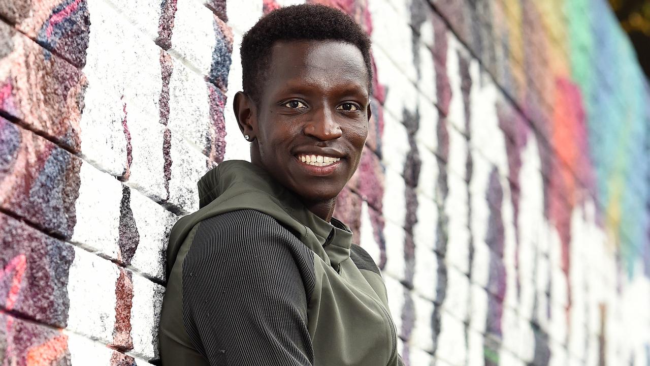 Nagmeldin ‘Peter’ Bol wants to inspire kids to chase their dreams. Picture: Josie Hayden