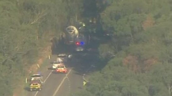 Emergency crews at the scene of a fatal head-on in Sandy Point. Image: 7 News