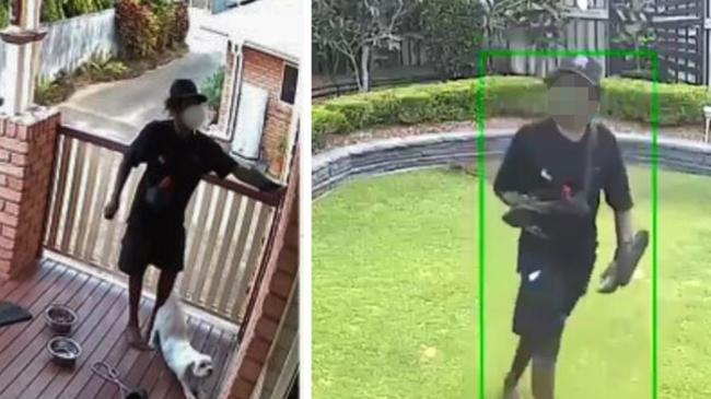 CCTV footage shows a teenage boy hopping the fence moments before he stole a car from a home in Aitkenvale early on Sunday morning.