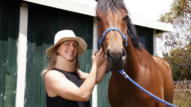 Jockey and trainer Siggy Carr with Thespian Waters. . Picture: Nikki Davis-Jones