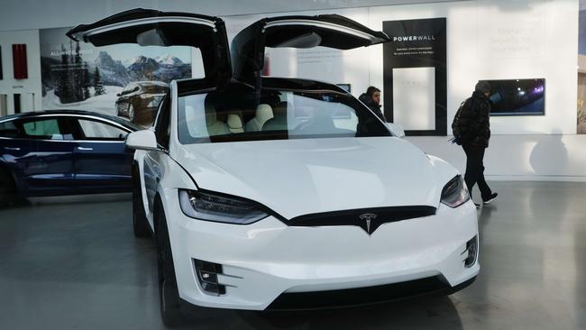 A Tesla electric car.