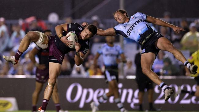 Matt Moylan’s (R) contract talks have stalled. Picture: Cameron Spencer/Getty