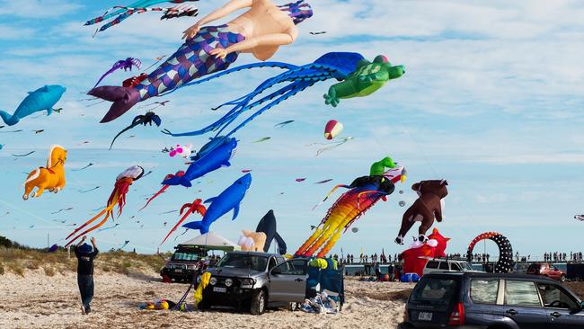 Adelaide International Kite Festival at Semaphore Beach ... Port Adelaide Enfield mayor Gary Johanson says it will remain a “working class beach”.