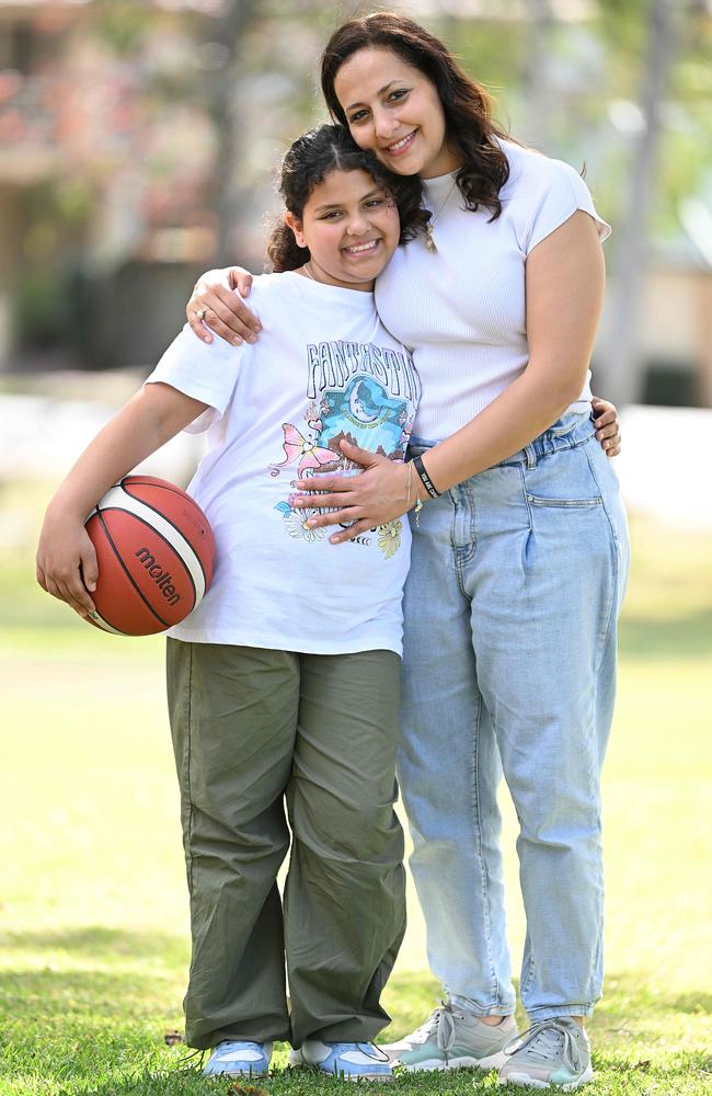 Asmaa AbdelGawad with her daughter Nadia, 10. Picture: Lyndon Mechielsen