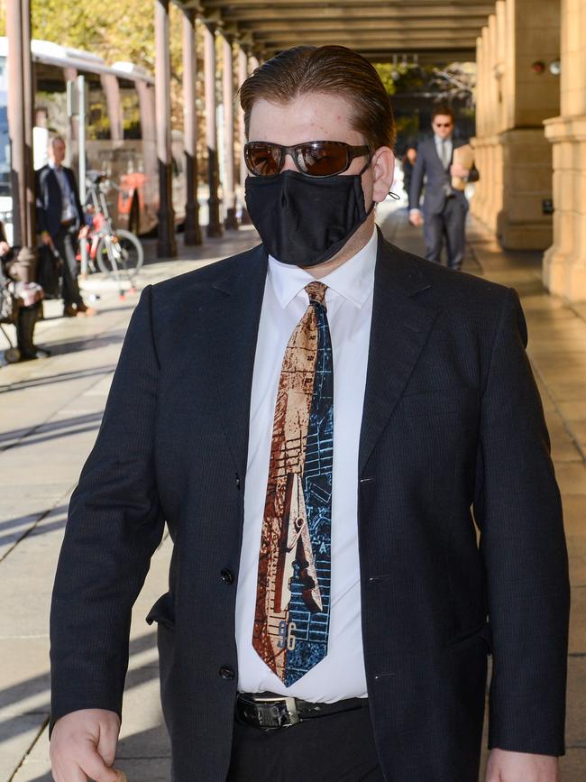 Cameron Henley-Fridmanis leaves the District Court of South Australia in May. Picture: Brenton Edwards