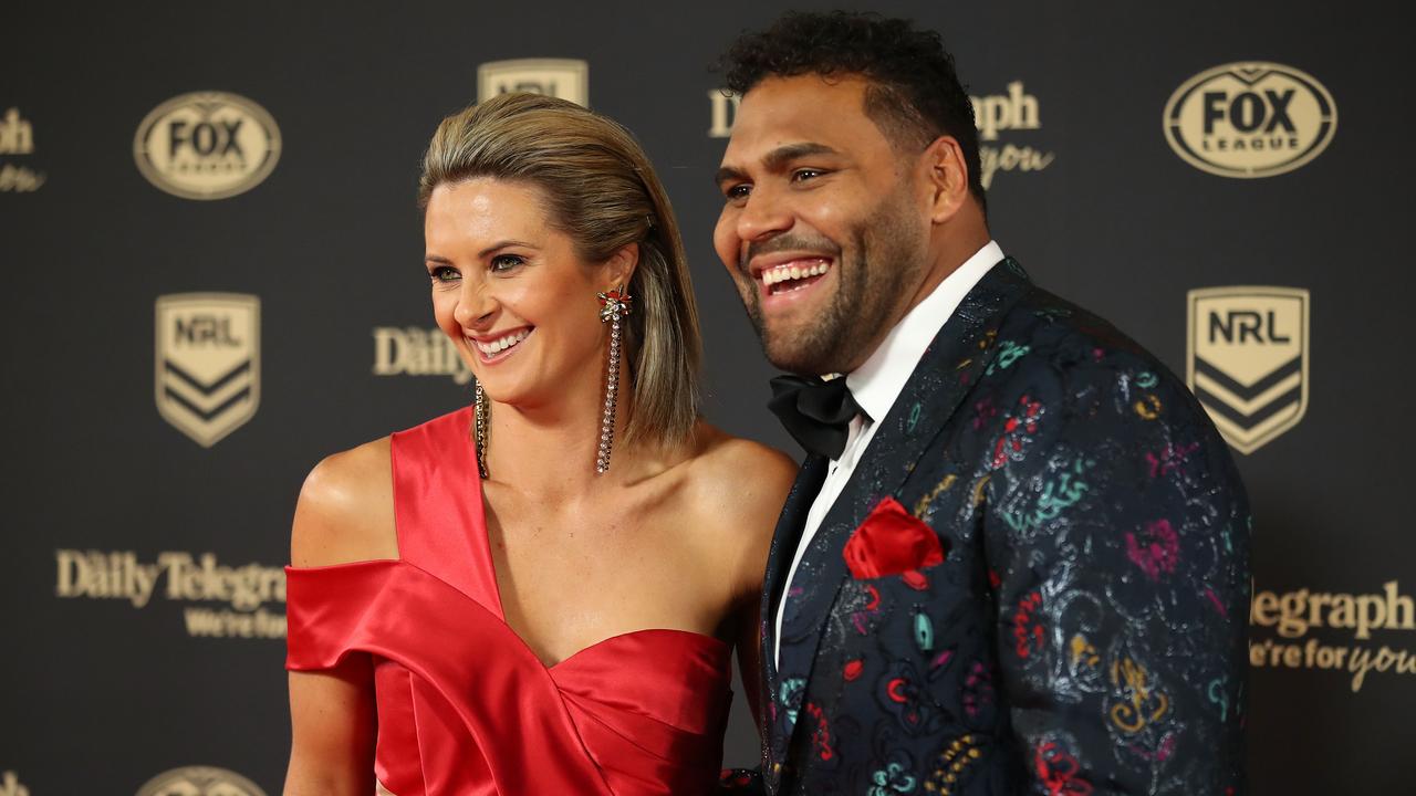 Sam Thaiday and wife Rachel. Picture: Getty Images