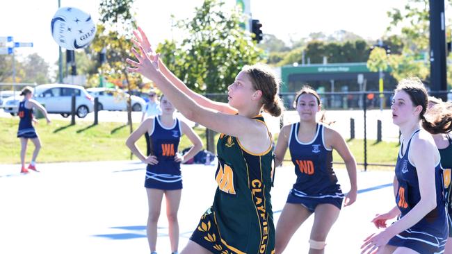 QGSSSA netball with Clayfield College, St Margaret's Anglican Girls' School and Brisbane Girls Grammar School. Saturday July 16, 2022. Picture, John Gass