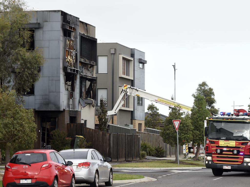 Firefighters confronted an intense blaze. Picture: Andrew Henshaw