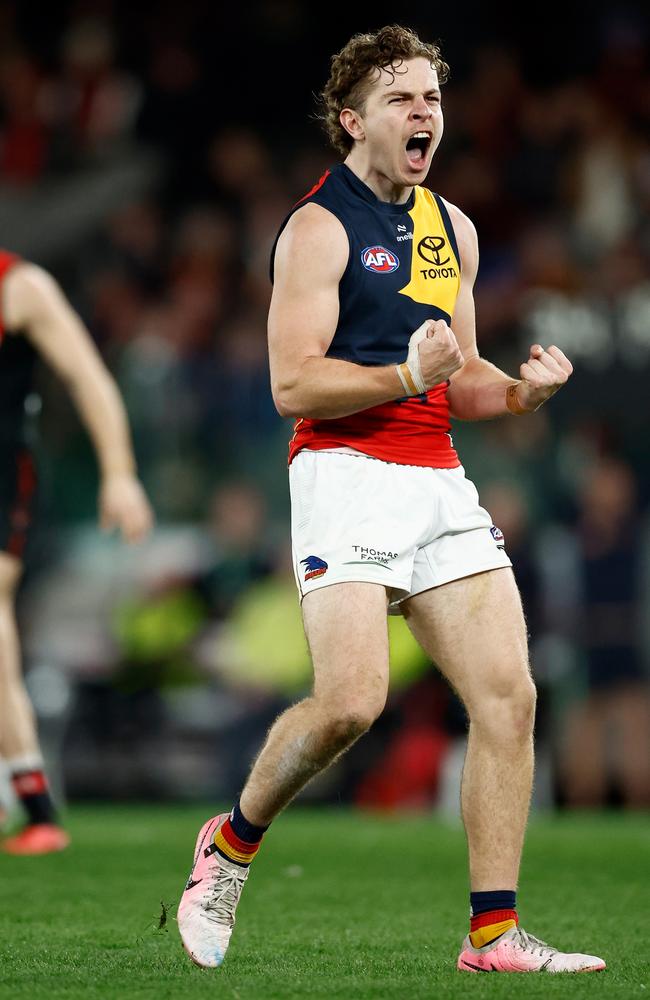 Adelaide’s younger crop such as Zac Taylor have given the side some spark. Picture: Michael Willson/AFL Photos via Getty Images.