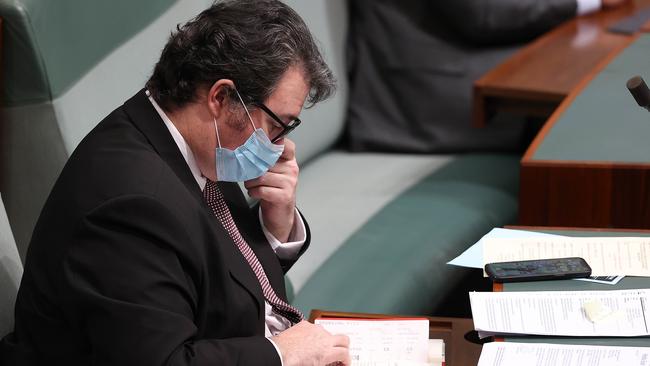 George Christensen catches up on his reading. Picture: Gary Ramage