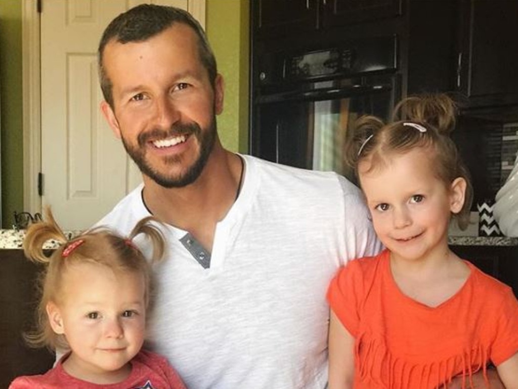 Chris Watts with his daughters, Bella and Celeste, before he murdered them in 2018. Picture: Supplied