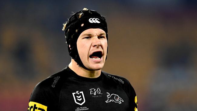 Penrith playmaker Matt Burton says it is a relief to have his contract situation sorted and he can now focus on the Panthers continuing their winning run. Picture: Bradley Kanaris/Getty Images