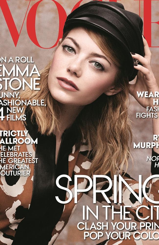 Emma Stone looks far from bland on the Vogue cover.