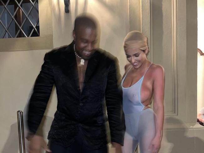 Bianca Censori and Kanye West seen in photos posted to Instagram. Picture: @arkangel/Instagram