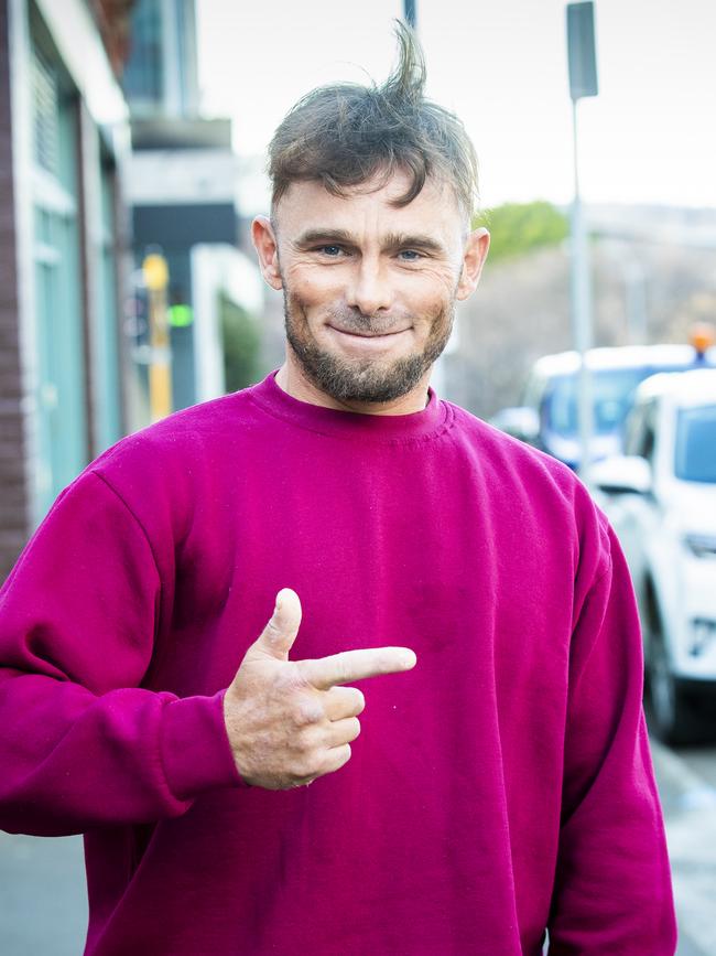 Quarantine dodger Trent Reeve outside court after being released from custody. Picture: RICHARD JUPE