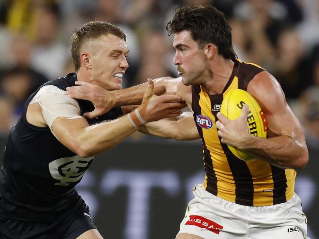 Carlton’s clash with Hawthorn could be impacted by the British & Irish Lions tour. Picture: Michael Klein