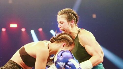 Felicity Loiterton (right) is a professional kickboxer. Picture: Instagram