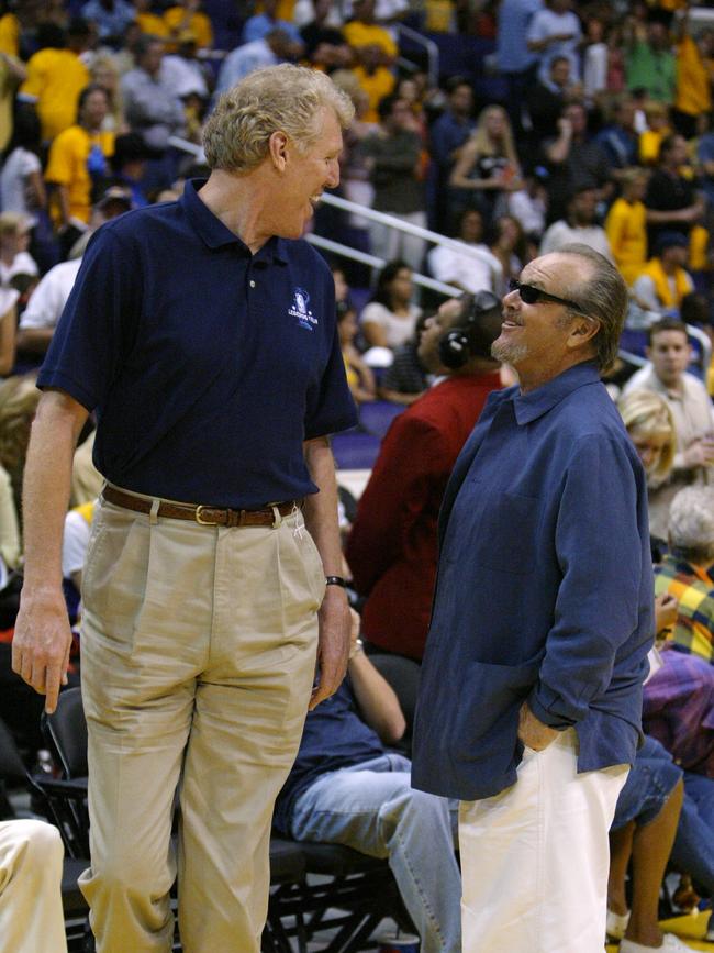 Bill Walton and actor Jack Nicholson at a Lakers game in 2004. Picture: Vince Bucci/Getty Images