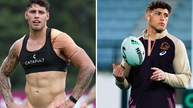 24-year-old New Zealand native and Brisbane Broncos player Jordan Riki is one of Queensland’s most sought after NRL bachelors. Pictures (L to R): Adam Head / Instagram