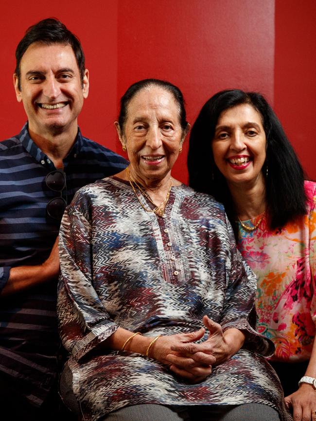 Mrs Singh with Amrik and Sheila at Jasmin. Picture: Matt Turner