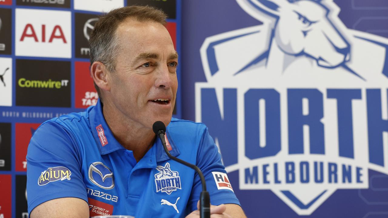 Alastair Clarkson speaks to the media after his appointment. Picture: Darrian Traynor