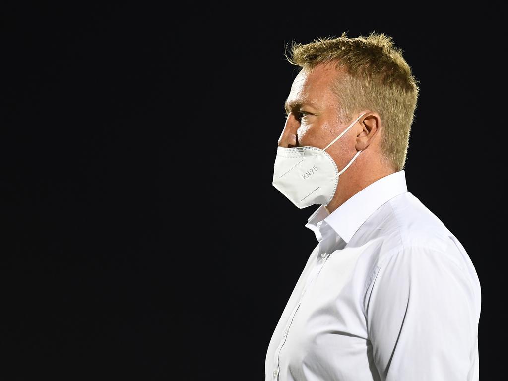 Roosters head coach Trent Robinson and his ‘next man up’ philosophy is a testament to the ethos of the Roosters. Picture: Albert Perez/Getty Images