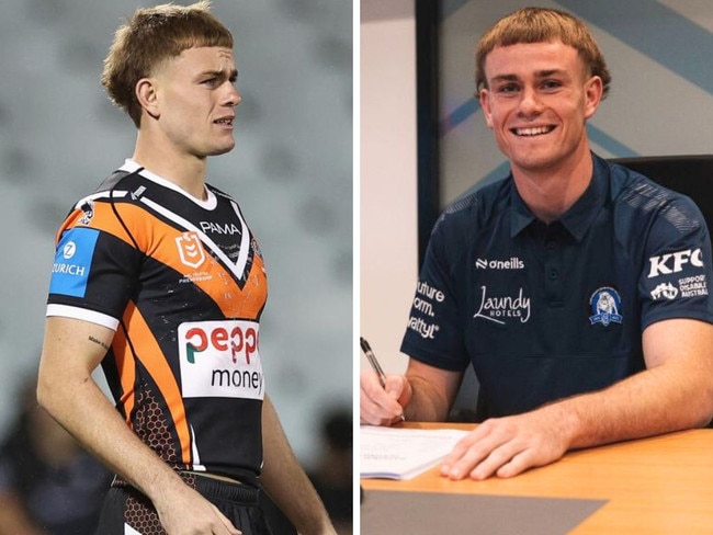 Lachlan Galvin's Tigers run is over, officially signing with the Bulldogs. Photos: Getty Images/Facebook