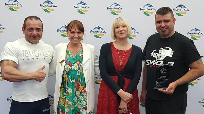 Paul (L) and George (R) accepting Frankston Council’s Fantastic Food Safety Excellence award in 2019. Picture: Supplied