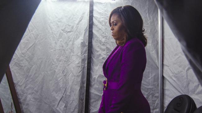 This image released by Netflix shows former first lady Michelle Obama in a scene from Becoming. (Netflix via AP)