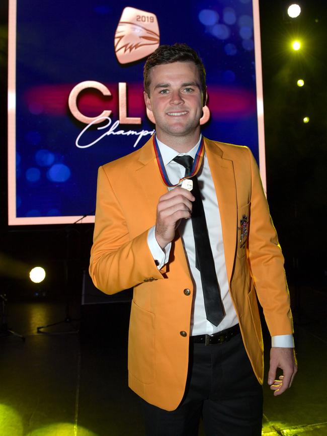 Club champion Brad Crouch at the Crows Club Champion gala. Picture Mark Brake