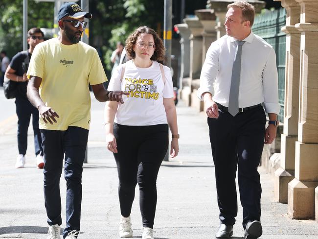 Premier Steven Miles with Voice For Victims representatives. Picture: Annette Dew