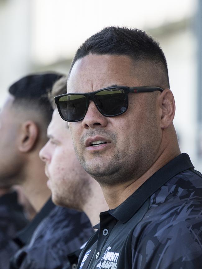 Jarryd Haynes at Ringrose Oval supporting the Wentworthville Magpies. Picture: NewsWire / Monique Harmer