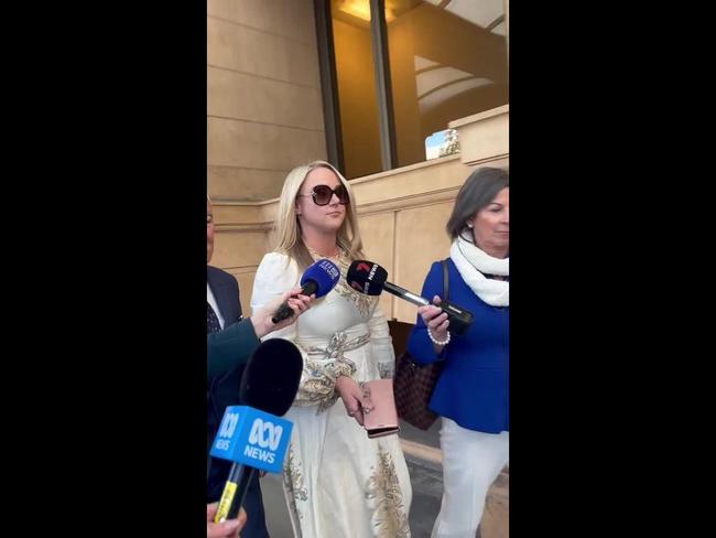 Raina Jane Cruise enters court ahead of judgment on her cop scalping appeal
