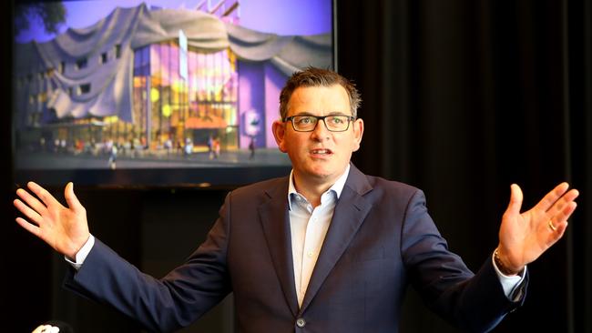 Premier Dan Andrews at the unveiling of the redevelopment of the Geelong Art Centre design on Friday. Picture: Alison Wynd