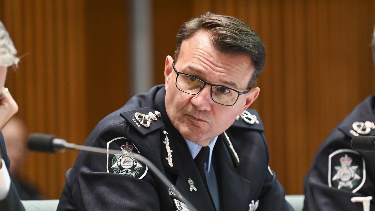 Australian Federal Police commissioner Reece Kershaw warned of the rising threats to Australian parliamentarians. Picture: NCA NewsWire / Martin Ollman
