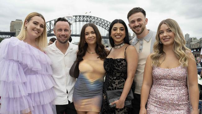 Tegan Ayling, Tom Woodwar, Ellie Welsh, Manisha Pannu-Weston, Joe Weston and Rosie Woodward. Picture: NCA NewsWire / Monique Harmer