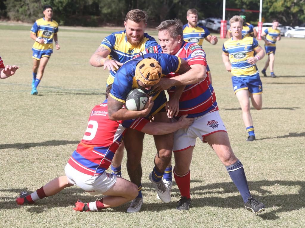 GCDRU round 13 seniors - 2nd grade. Bond Pirates vs. GC Eagles. Aaron Borland. 14 July 2024 Miami Picture by Richard Gosling