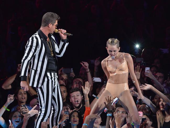 Miley Cyrus hijacks the 2013 awards. Picture: Getty