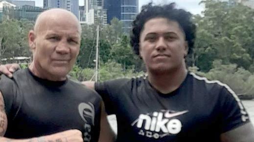 Dolphins centre Valynce Te Whare training hard with Mark 'Chopper' Burgess and Tesi Niu - Photo Supplied