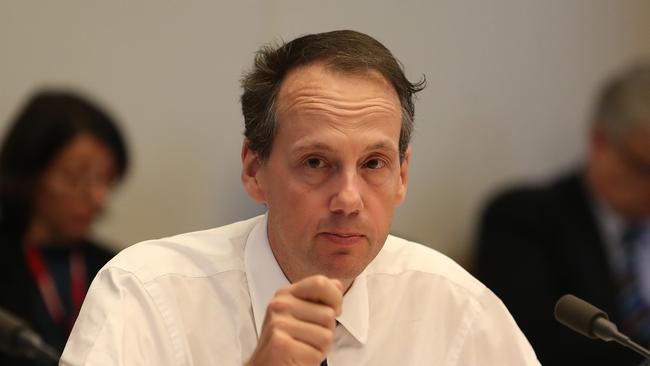 James Shipton, Chair, Australian Securities and Investments Commission, appearing at committee, Parliament House in Canberra.