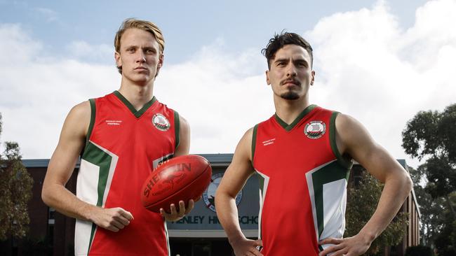 Henley High School draft hopes Jack Lukosius and Izak Rankine. Picture Matt Turner