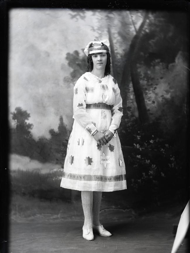 Miss Larsen in a Silver Star Starch costume, c.1914-20s. Picture: JG Park.