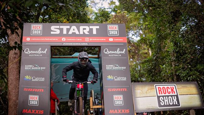 Mr Olsen said Cairns was in a unique position to capitalise on the growing mountain bike tourism industry which has been supported by Crankworx Cairns. Bailey Meares at Crankworx Cairns 2024. photo: Clint Trahan