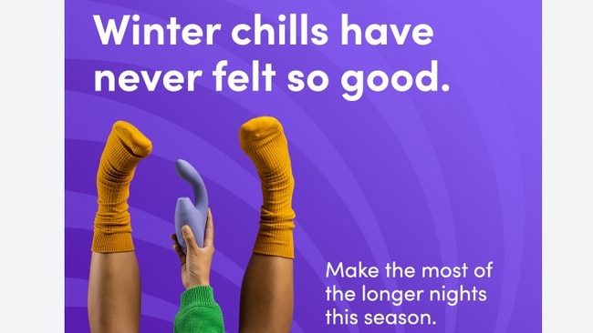 This ad featured the phrase "Winter chills have never felt so good". Picture: Lovehoney