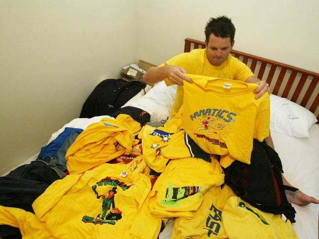 Warren Livingstone getting ready to head to South Africa for the Cricket World Cup in 2003. Picture: Renee Nowytarger