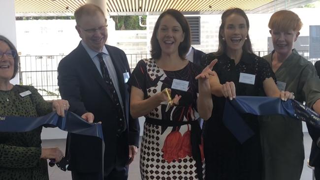 Hospital chief executive Carol Bryant, Wyvern Health founder Bill Sears, federal MP Sophie Scamps, state MP Jacqui Scruby, and local councillor Rowie Dillon at Friday’s ribbon-cutting ceremony. Picture: Jim O’Rourke