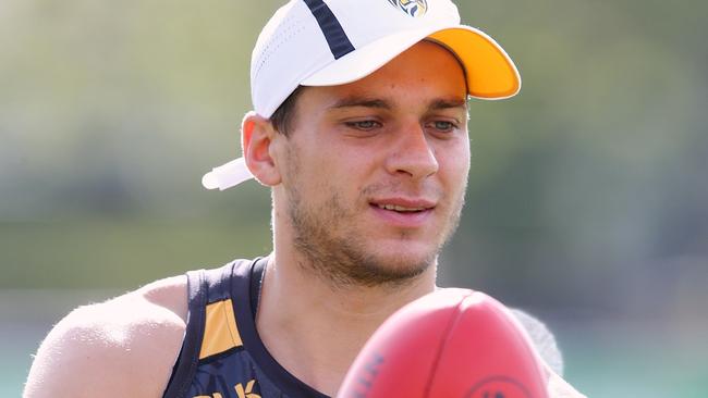 Dion Prestia in his new Tiger colours. Picture: Wayne Ludbey