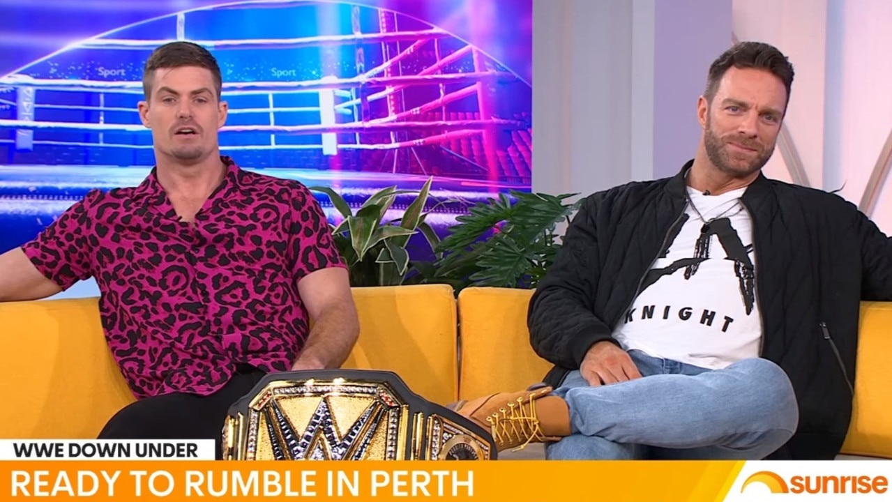 Waller and fellow wrestler LA Knight dropped by Sunrise – where the hosts surprised them with calls for a wrestling demo.